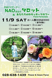 11月9日sat.タロットイベントのお知らせです